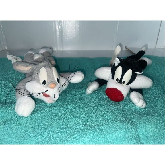 Other - Play By Play Sylvester And Bugs Bunny Plush Warner Brothers Looney Tunes 8"‎